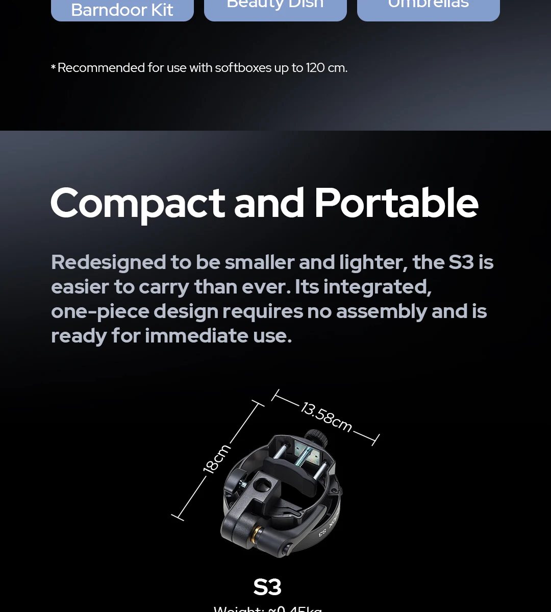 S3 Flash Holder Bracket Bowens Mount Flash Bracket for  Flash V100, V860llI, TT3