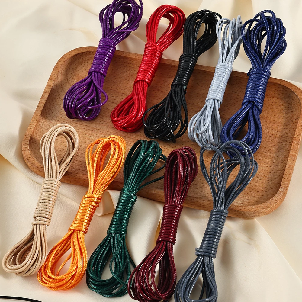 20가지 색상 1mm 왁스 코드 폴리에스터 코드, 왁스 처리된 둥근 꼬임 코드 팔찌 줄 왁스 실, 쥬얼리 제작용