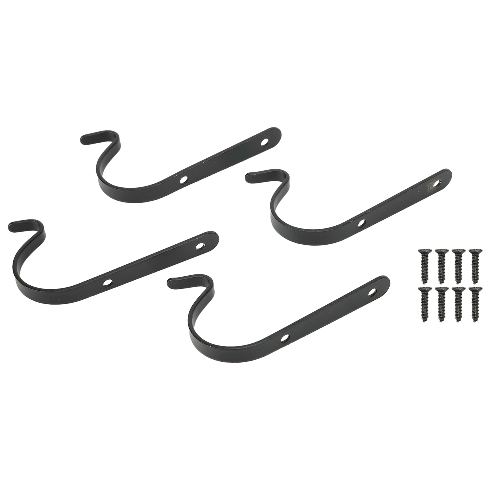 

Curved Hook Plant Bracket Garden Decoration 4PCS 70mmx42mmx9mm Black White Iron Material Wall Pots Wind Chimes