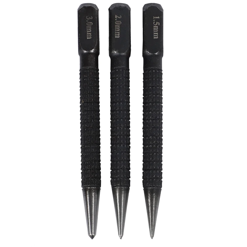 

Promotion! 3Pcs High-Carbon Steel Center Punch Set 10Cm Non Slip Center Punch For Alloy Steel Metal Wood Marking Drilling Tool