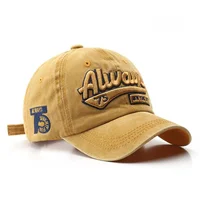 2025 Spring/Summer Unisex Cotton Baseball Cap Vintage Washed with Alphabet  ALWAYS Embroidery - Hip-Hop Inspired Snapback Design - Image 6