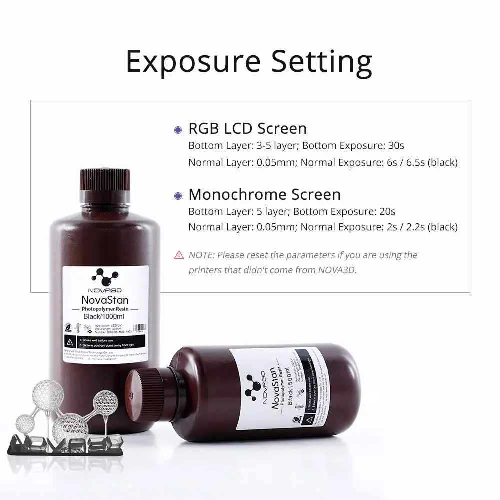 Resina de Fotopolímero para Impressora Lcd 3d Padrão Líquido Resina uv Material de Impressão Preto Cinza Branco Nova 3d 1kg - Imagem 2