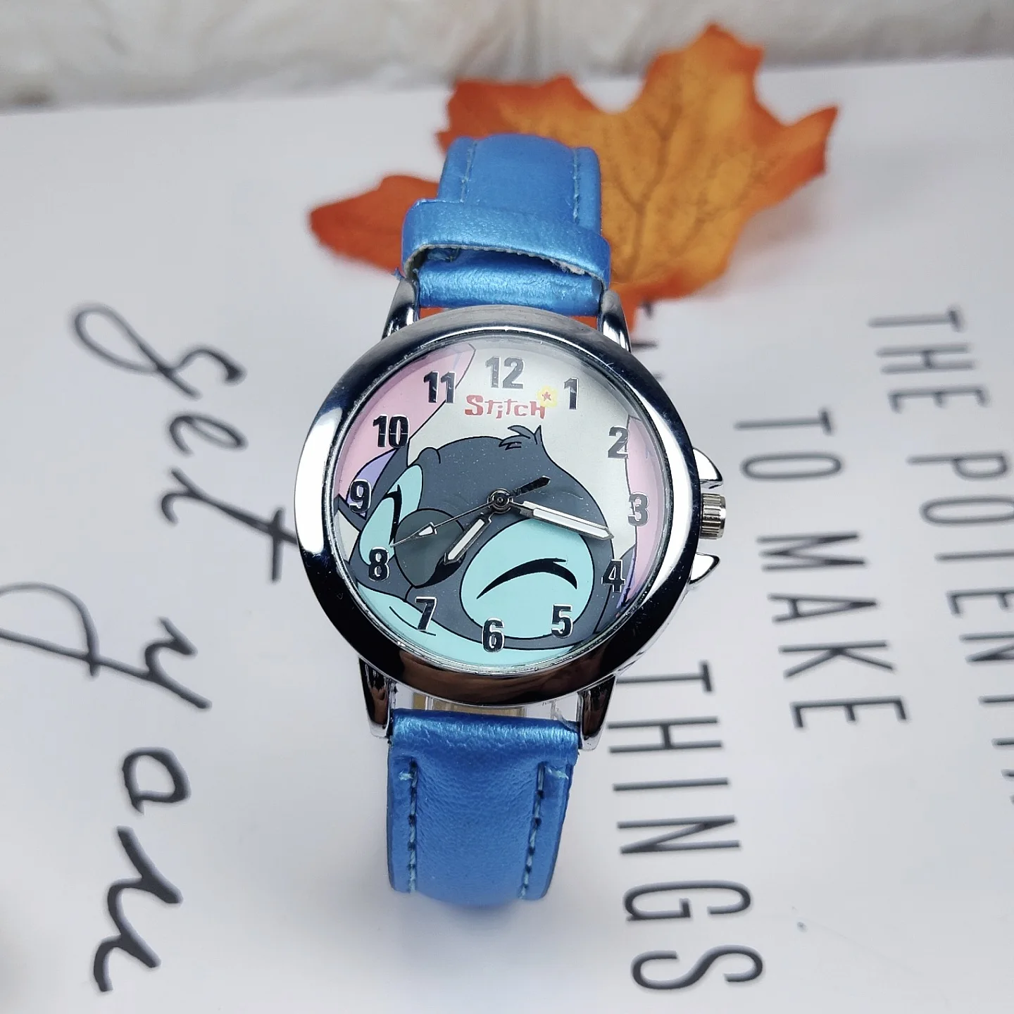 Montre en cuir étanche Disney Stitch pour enfants, montres animées,  horloges pour enfants, jouets pour garçons