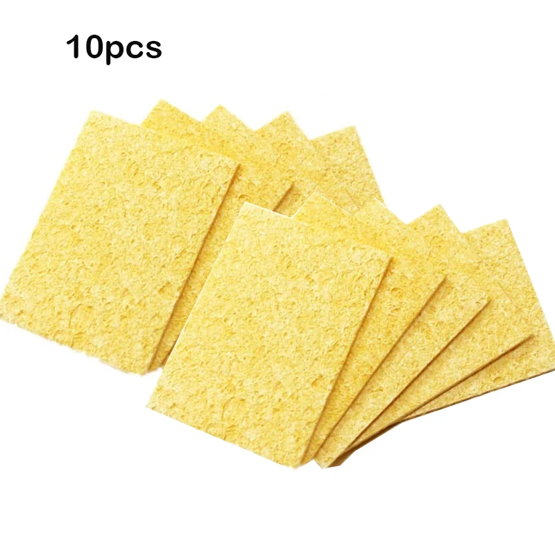 Set of 5/10 Durable Yellow Cleaning Sponges for Soldering Iron Maintenance