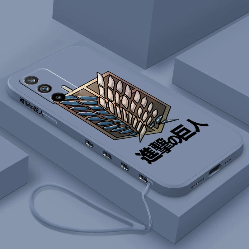 Attack On Titan Logo Per Oppo Reno 9 8 7 6 5 4 Z Se Pro Plus Lite Custodia Morbida In Silicone Con Corda Sinistra Liquida