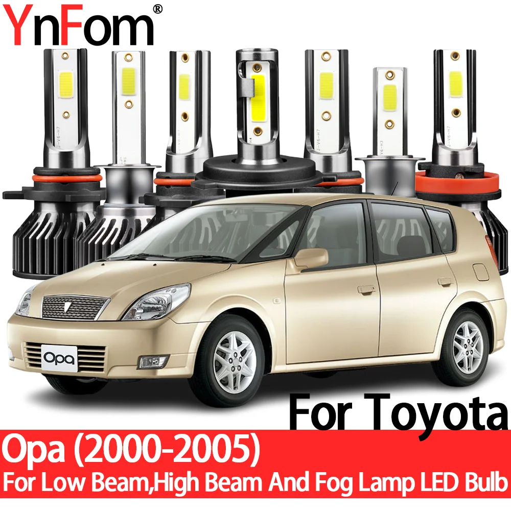 YnFom для Toyota Opa T1 #2000-2005 специальный LED набор ламп для передних фар ближнего света, дальнего света, противотуманных фар, автомобильные аксессуары