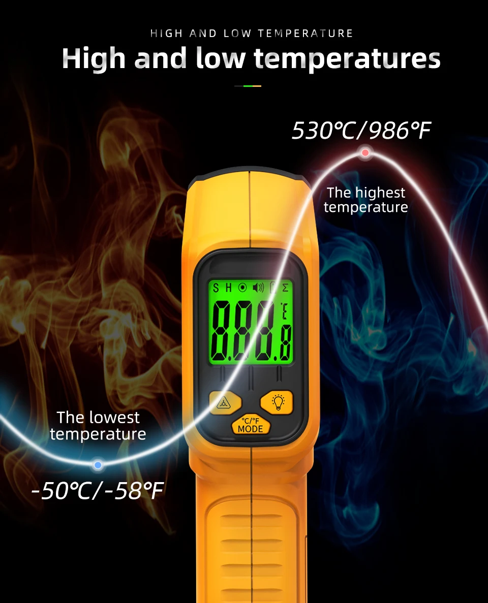 Infrared Thermometer H2/H3 -50~530/1400C Professional Digital IR-LCD Temperature
