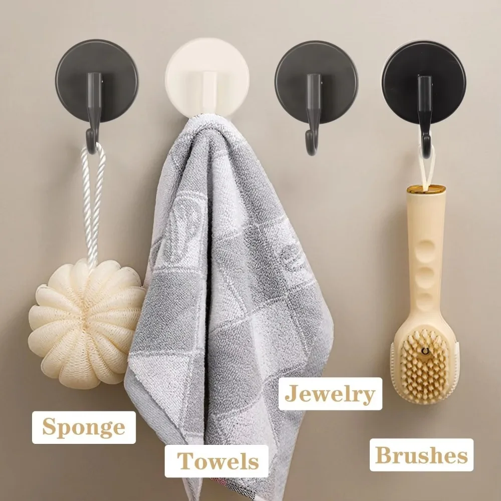 Suction Cup Traceless Hook Reusable Punch-Free Towel Wall Hook Multifunction Detachable Bathroom Storage Rack Kitchen Gadgets