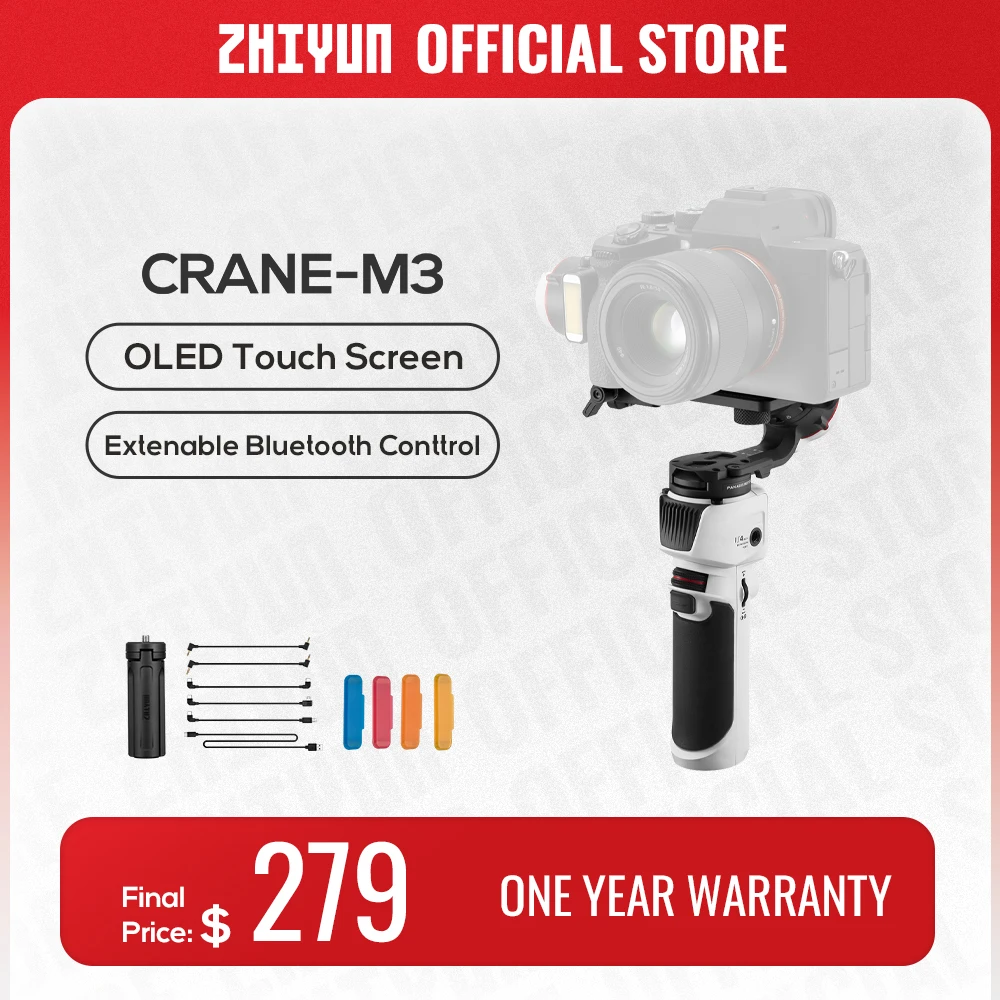 

ZHIYUN Official Crane M3 [Combo/Pro Package] Gimbal Handheld Stabilizer for Mirrorless Camera Smartphone Action Cam iPhone 14 Pr
