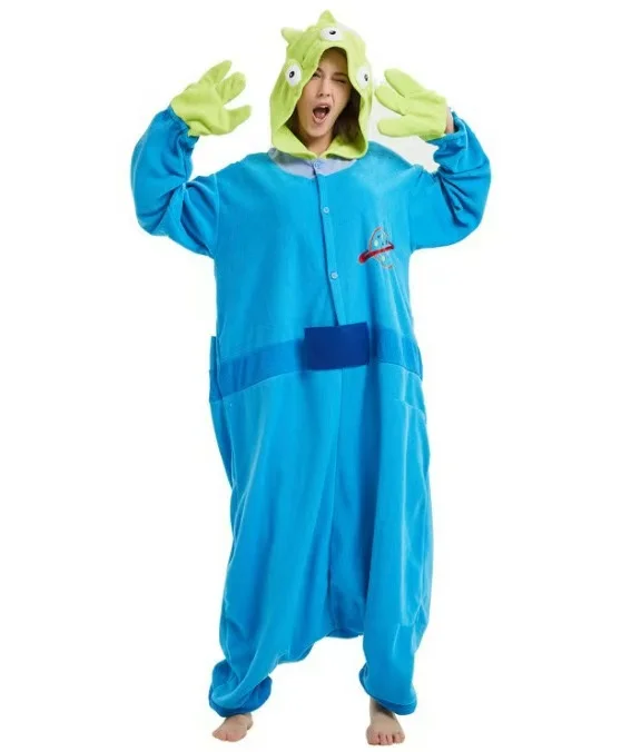 Polar Fleece Sullivan Mike Animal Kigurumi Onesie Costume for Women Men Pyjamas Monsters Cartoon Adult Pajama Cosplay