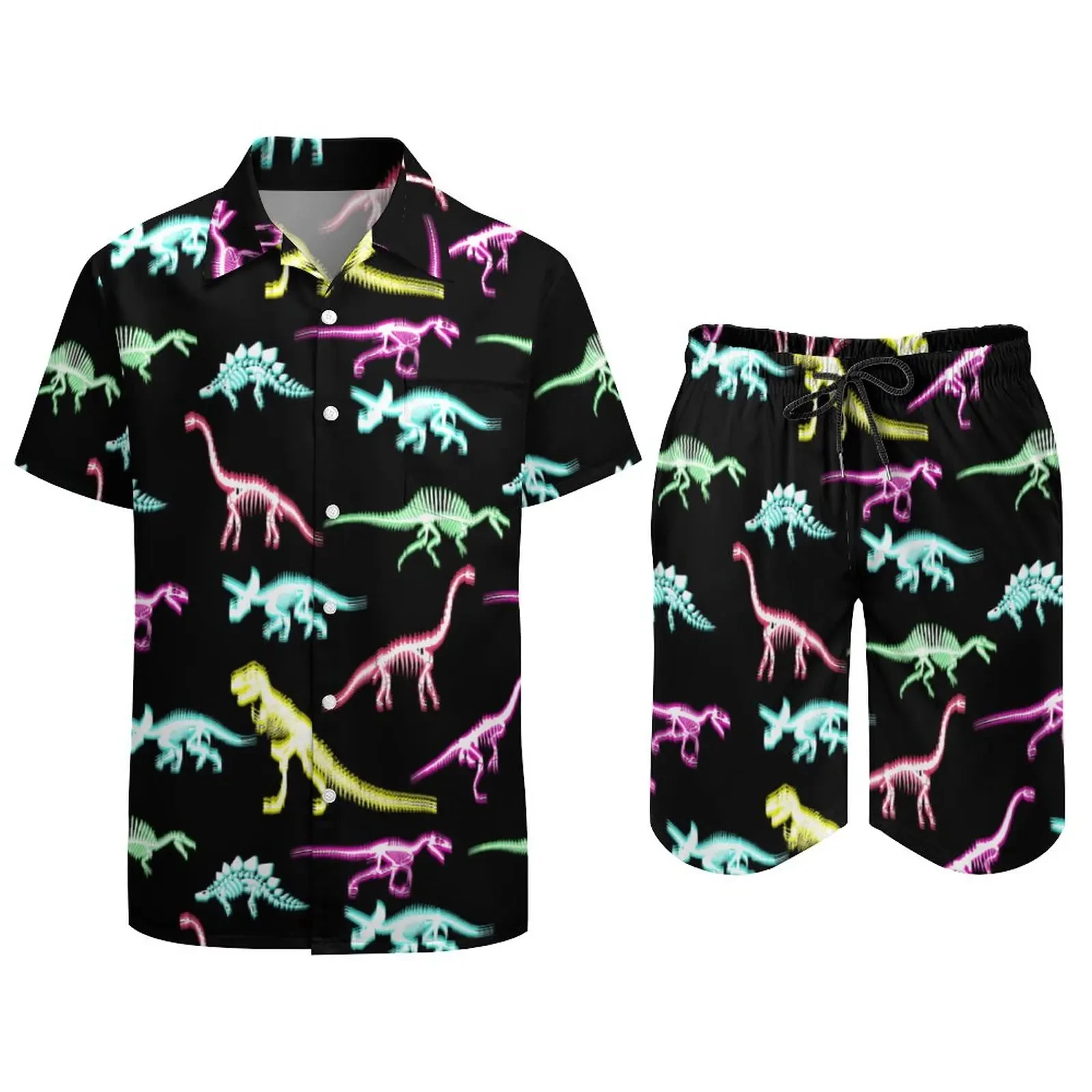 Psychedelic Magic Mushroom Men Sets Printed 3D print Casual Shirt Beach Shorts Oversized 2Pcs set Vacation Hawaiian Man Suits 3