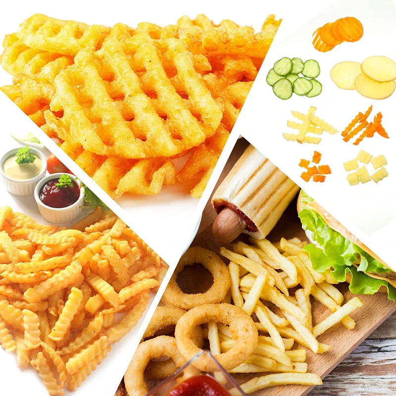 Potato slicer stainless steel potato chip crinkle cutter dough vegetable fruit wavy slicer knife French fry