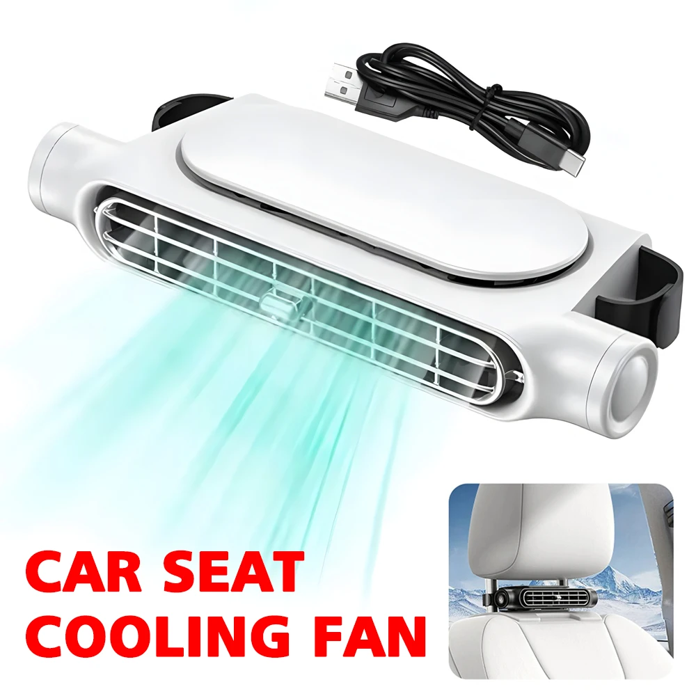 

1set Car Headrests Cool Air Fan 3-Speeds Adjuste Car Interior Rear Headrest Fan Cooler Air-Cool Fan Summer Car Accessorie