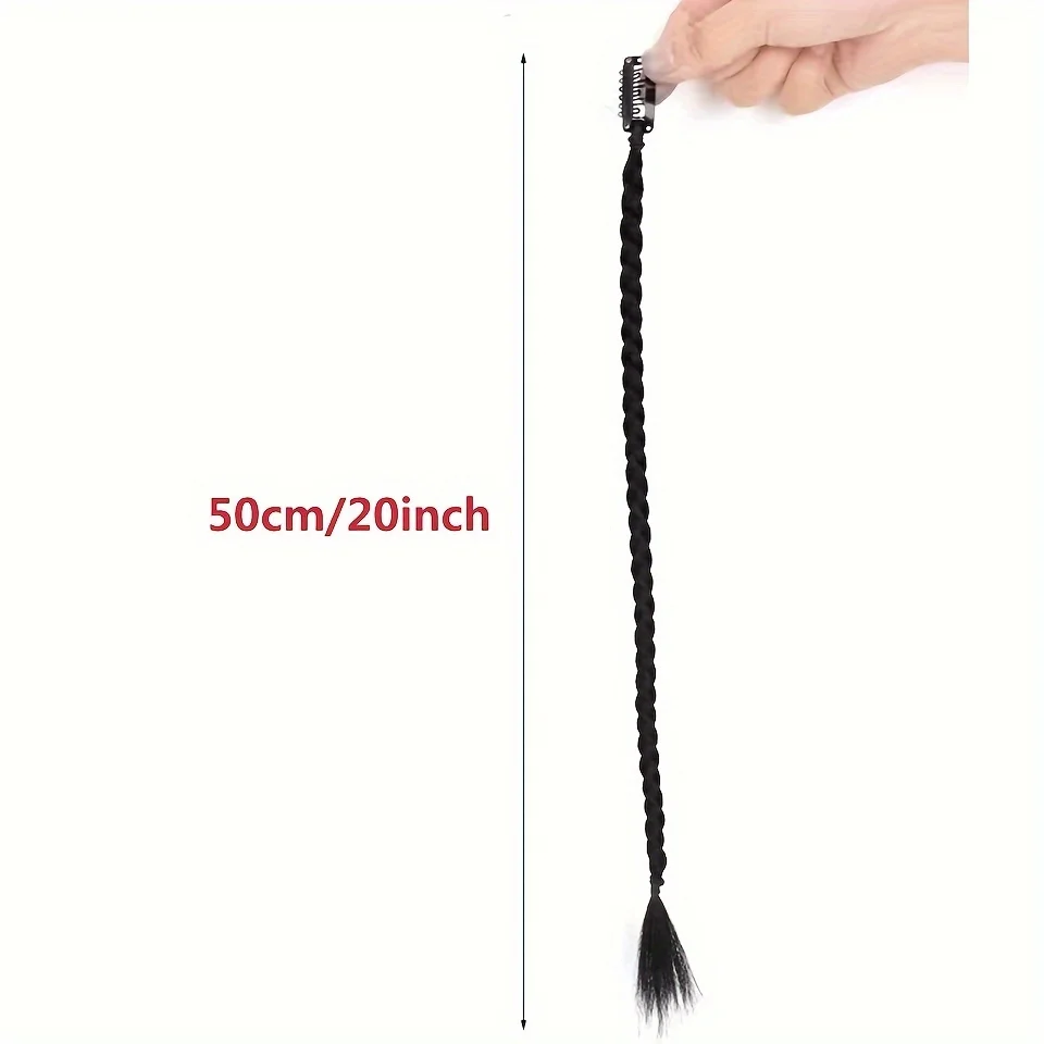 LUPU Synthetic Box Braid Ponytail Extensions With BB Clip Y2K Lightweight Hair Piece For Party Christmas New Year For Women Girl