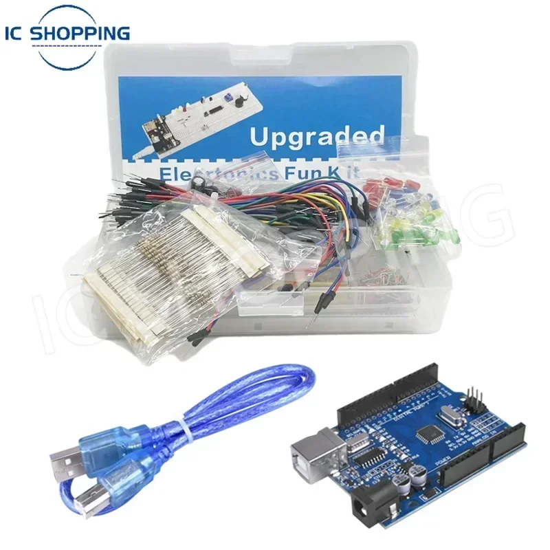 Arduino Electronics Kit 830Pcs DIY Electronics Starter Kit For Arduino UNO R3 Includes Breadboard Tie-points and Electronic Components arduino electronics kit