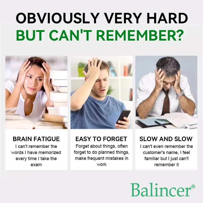 Balincer Memory and Concentration Supplement 1000mg For Clear Thinking Cognition With Ginkgo Biloba Extract Capsules