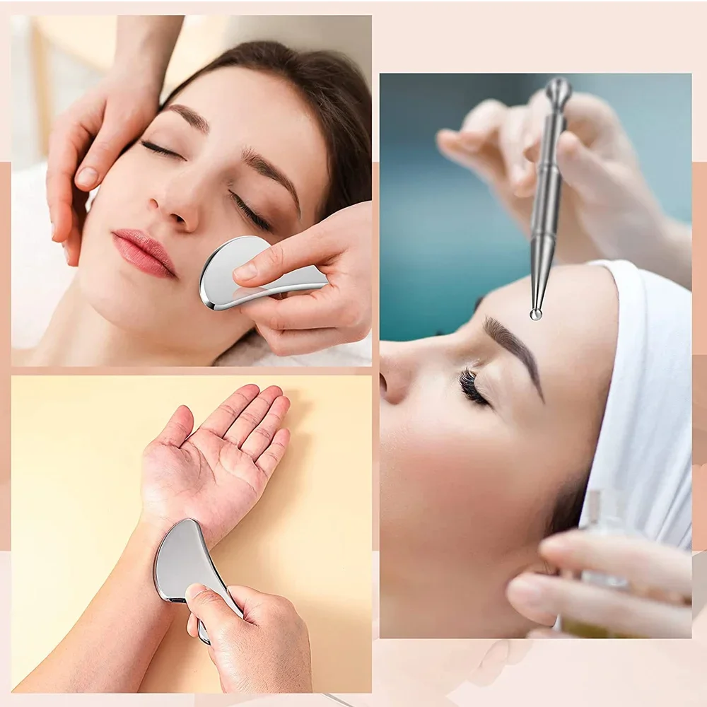 Stainless Steel Gua Sha Massager For Face Body Muscle Scraping Tool Body Deep Tissue Fascia Face Relaxation Massage Body Shaping