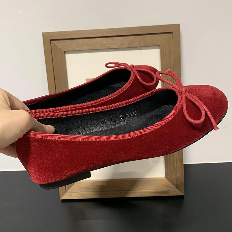 Fashion Silk Women Ballet Flats Shoes Footwear Designer Shallow Female Round Toe Butterfly-Knot Ladies Flats Slides Shoes 4