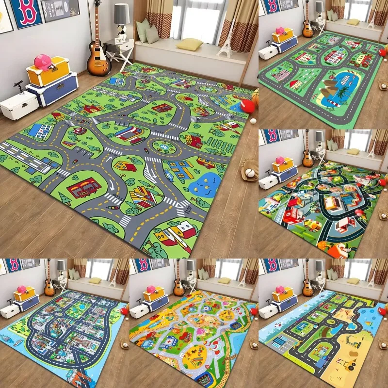 Children's Educational City Life Playmat Rug Road Traffic System