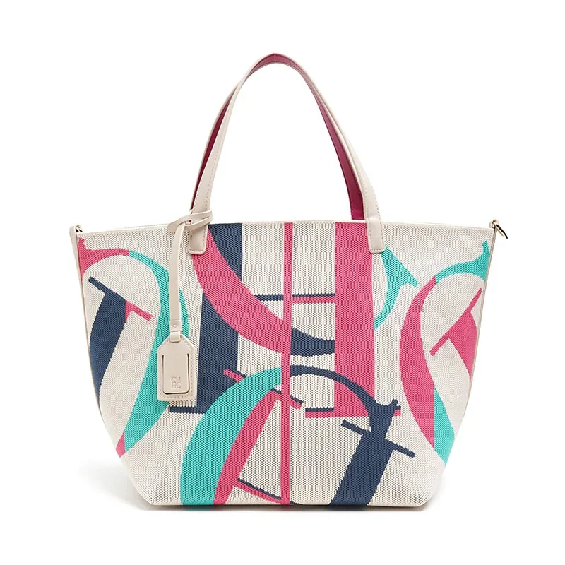 حقيبة يد نسائية ذات سعة كبيرة بتصميم كلاسيكي على ش...