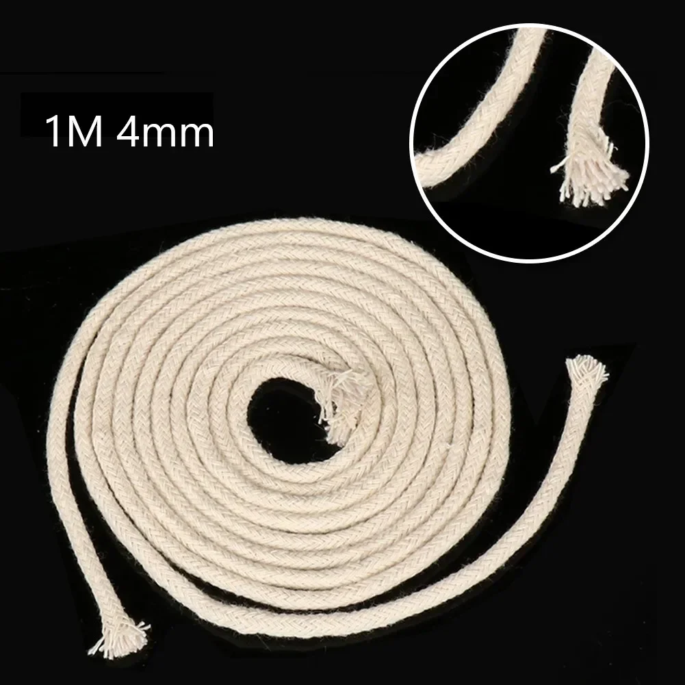 1M Long Round Cotton Wicks Alcohol Rope Candle Burner for Kerosene Alcohol Lamp Torch Oil Wine Bottle Candle Wick Candle Wicks Oil Lamp Wicks