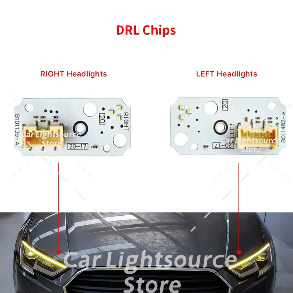 옐로우 DRL LED 보드 앰버 블루 레드 아우디 A3 S3 8V 2017-2020 제논 헤드라이트 주간 주행등 모듈 8V0998473 8V0998474