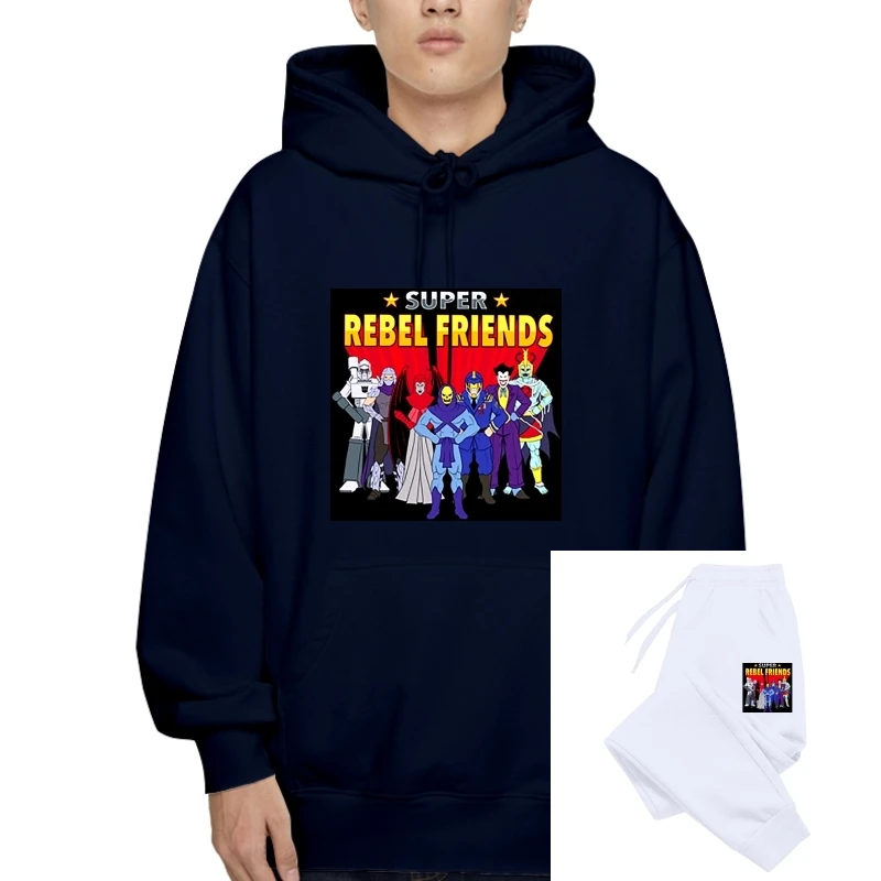 

Свитшот с надписью Super Reble Friends, толстовка с капюшоном, Джокер, цифровой принт, флисовый Воздухопроницаемый мягкий пуловер с ужасными фильмами в европейском стиле, пуловер Sk