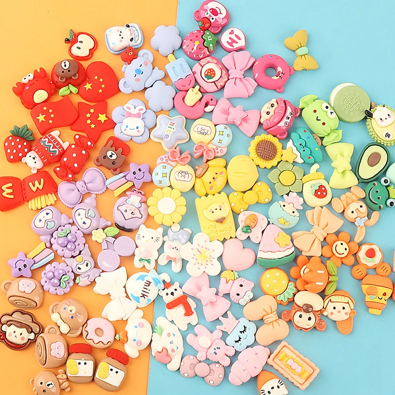 20pcs Cute Resin Accessories Decorative Cream Glue Popular Diy Material Bag Handicraft Shop Stall Foreign Trade Guka Set