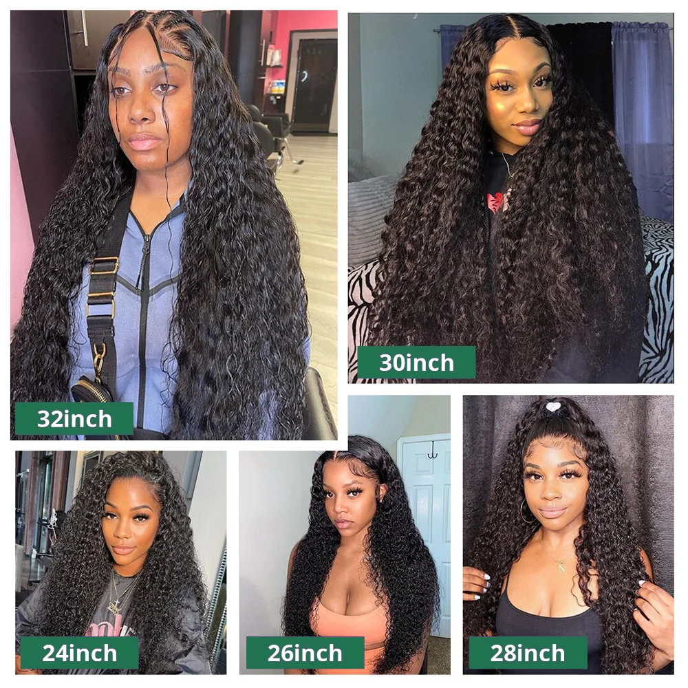 Deep Wave Lace Front Wig Human Hair 13x4 180% Density Transparent Lace Frontal Wigs Deep Curly Lace Closure Human Hair Wig