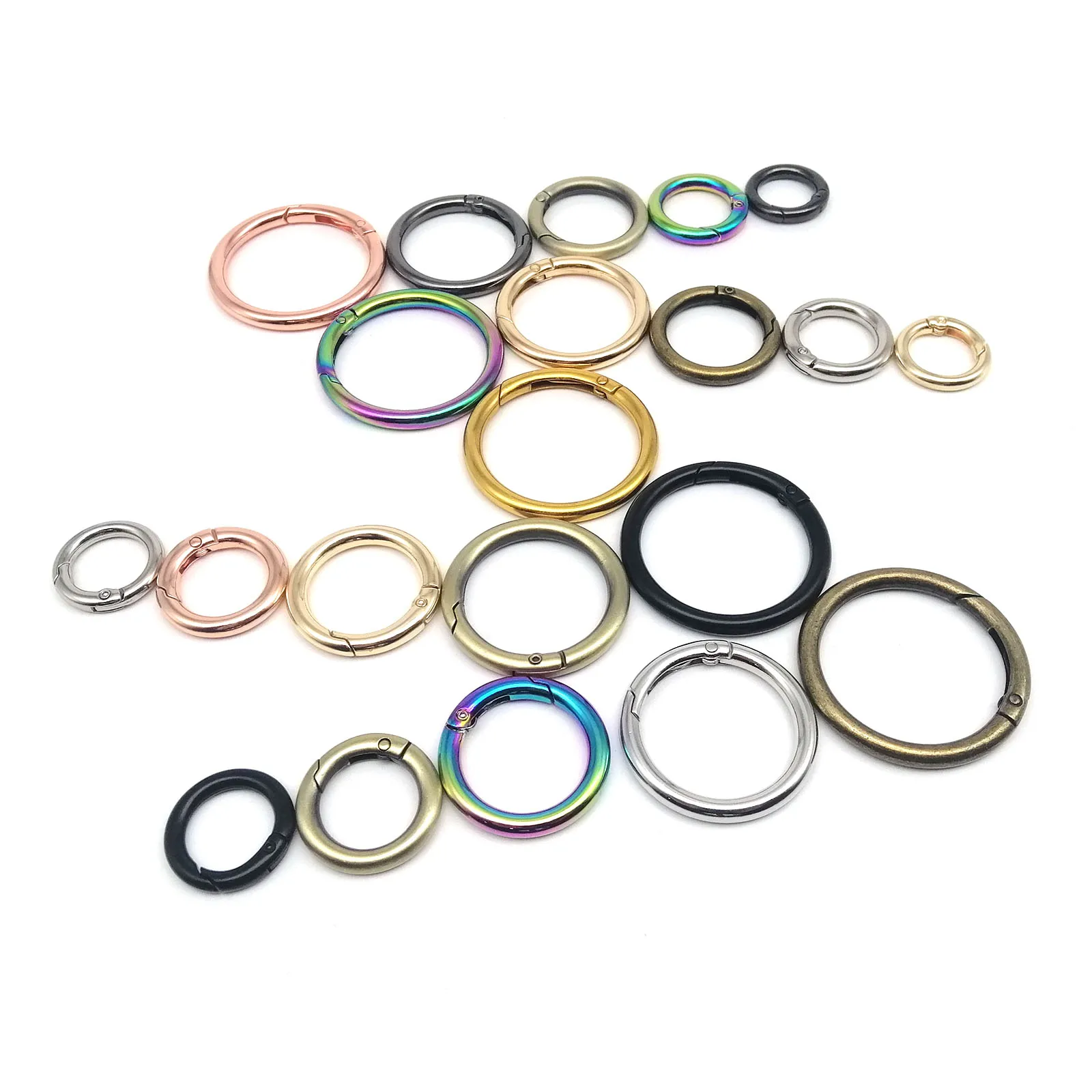 Spring Gate O Ring Openable Keyring Key Leather Bag Handbag Belt Strap Findings Pendant Buckle Snap Clasp Clip Trigger Hook spring gate o ring