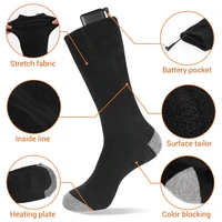 65 ℃   Chaussettes chauffantes pour l'hiver, 5000 mAh, rechargeables par USB, chaussettes chauffantes pour le ski en plein air, bottes chauffantes pour la motoneige, chaussettes de ski 2