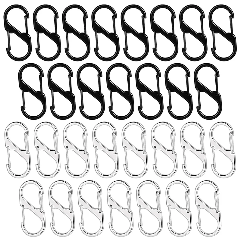 30pcs Sshaped Carabiner,small Ultra Lightweight Multifunctional