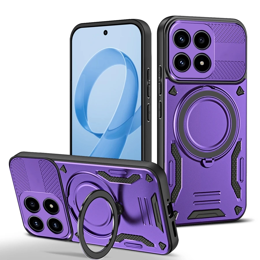 Armor Shockproof Magnetic Phone Case with Car Holder Ring Stent
