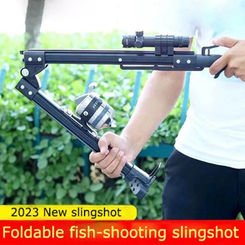 New Fish Shooting Slingshot Fishing Artifact High-precision Laser-assisted  Foldable Automatic Fishing Rod Set