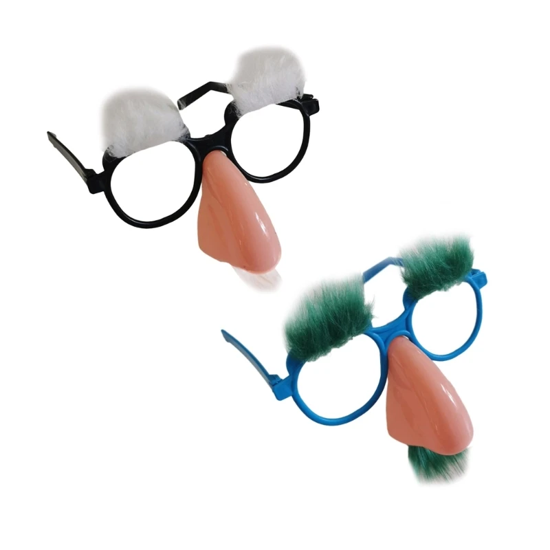 

Funny Old Man Glasses Funny Nose Disguise Glasses with Mustache and Eyebrows Halloween Cosplay Costume Accessories
