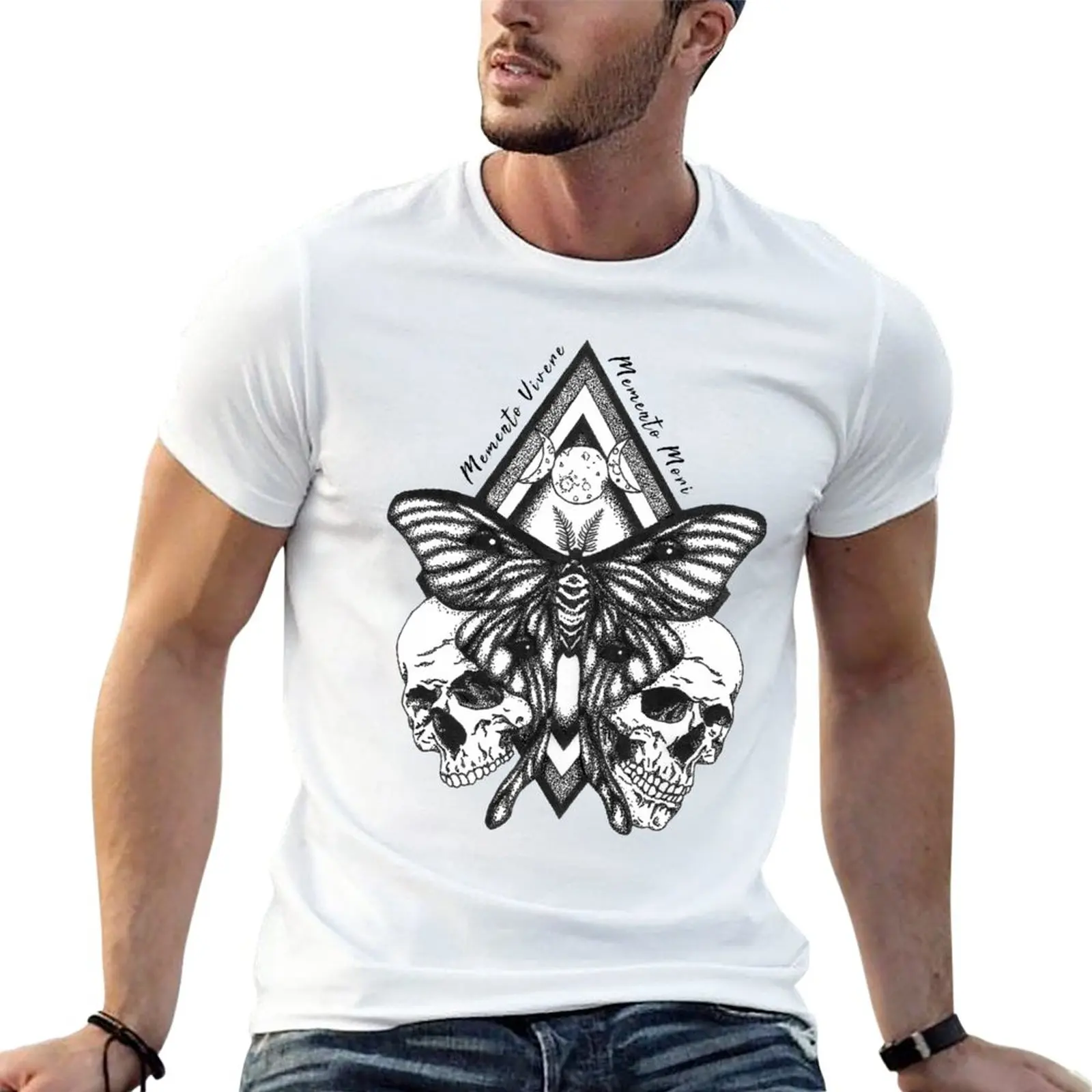 Memento Vivere, Memento Mori T-Shirt Cute Top Taglie Forti Abbigliamento Uomo
