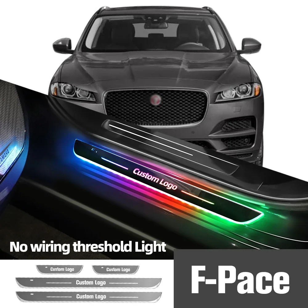 

For Jaguar F-Pace F Pace X761 2015-2023 Car Door Sill Light Customized Logo LED Welcome Threshold Pedal Lamp Accessories