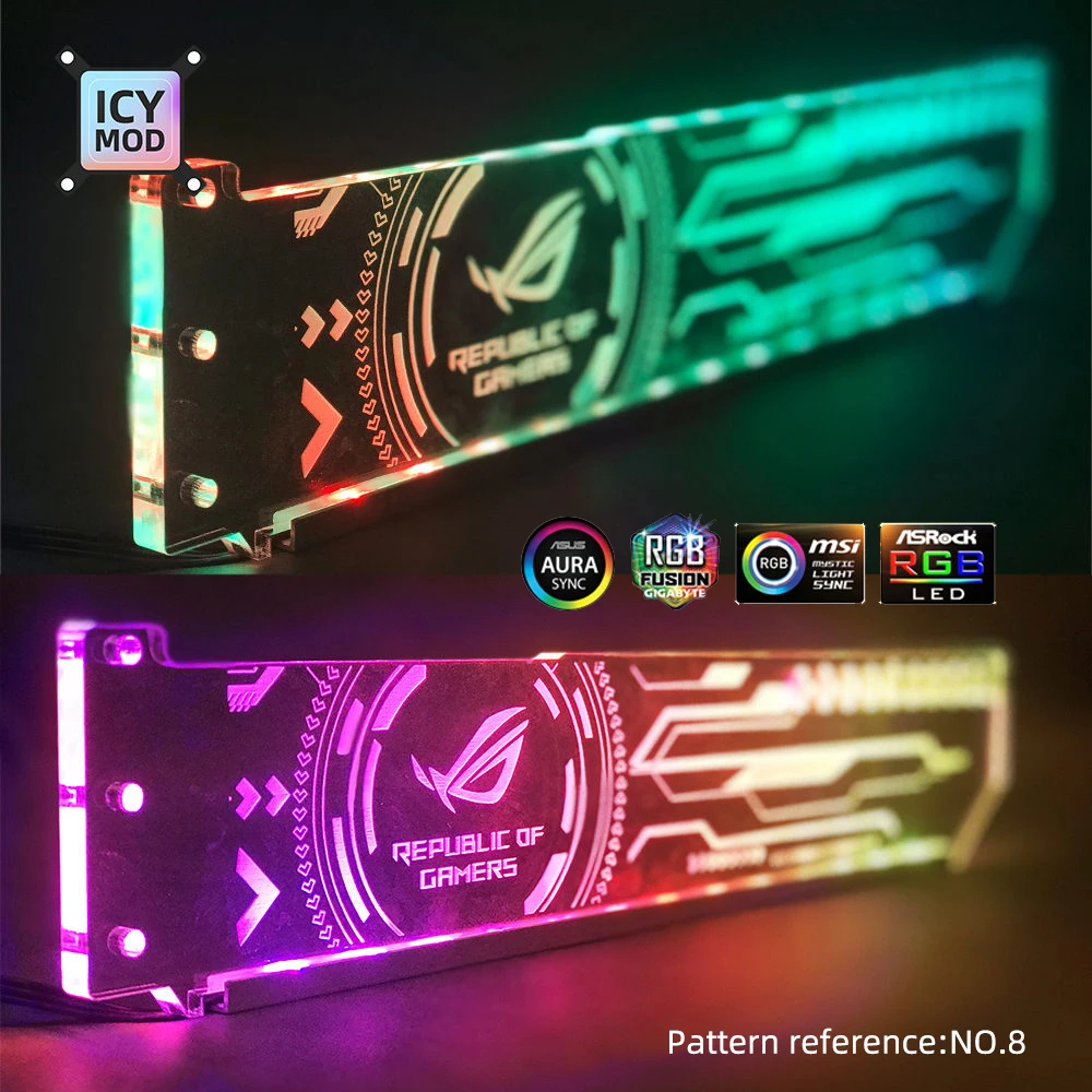 Suporte Vga Rgb Personalizar Argb Suporte Horizontal Gpu Suporte de Placa de Vídeo Suporte Gráfico Personalizável Aura Faça Você Mesmo pc Refrigerador de Água Cpu - Imagem 2