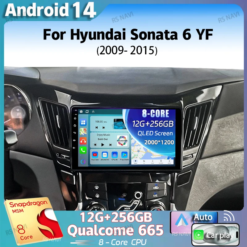

Android 14 For Hyundai Sonata 6 YF 2009 - 2015 2K QLED Android Car Radio Multimedia Video Player GPS Stereo CarPlay Head Unit