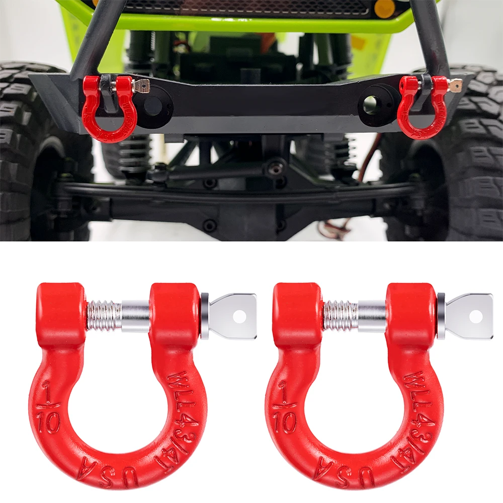 AXSPEED Metall vorne hinten Stoßstange Anhänger Haken Abschleppschäkel Rettungshaken für 1/10 RC Rock Crawler Auto Axial SCX10 TRX4 TRX6 – Detail 9