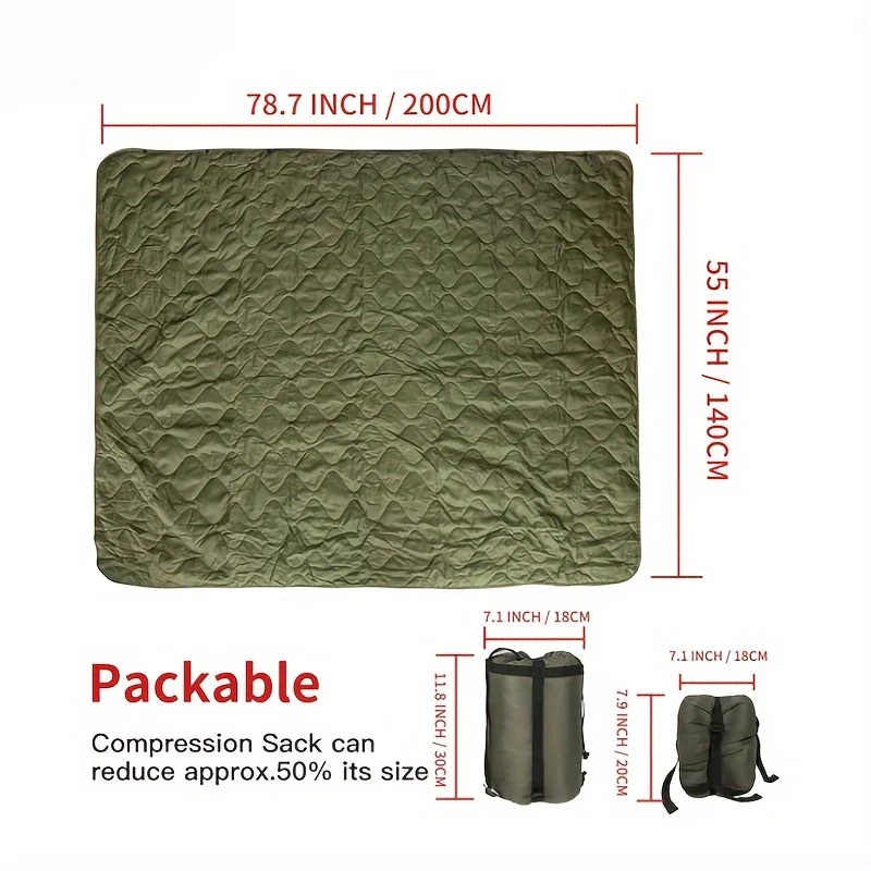Button style camouflage Woobie blanket with waterproof cape lining, suitable for outdoor camping, hiking, hunting 2
