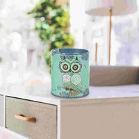 Owl Piggy Bank Kids Coin Jar Large Capacity Metal Small for Aldult Round Banks Children Adults Boys Tinplate Savings 2