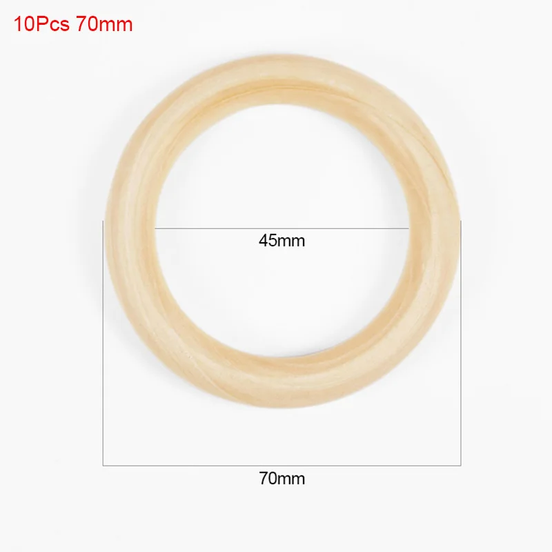 טבעת עץ טבעית לא מוגמרת בגודל 20-80 מילימטר, טבעות להקלה על השיניים של תינוקות, חישוק עץ עבודת יד ליצירת תכשיטים, צמידים וחיבורי מקרמה