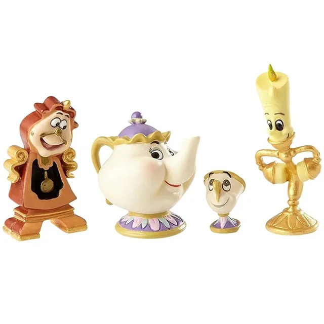 Disney Beauty and The Beast 4Pcs Children's Cake Decorating Home with Animated Character Gifts Interior Decorating Hands 6