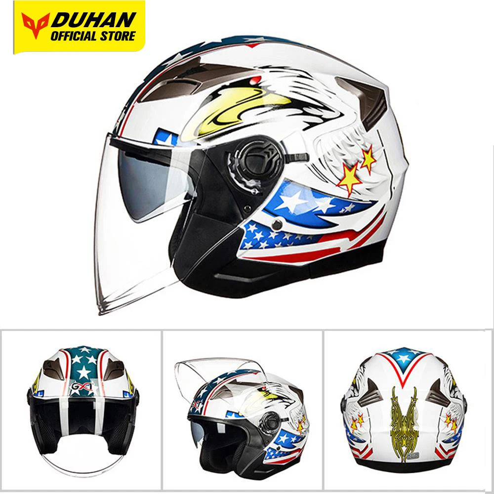 Motocross Helmet Moto Double Lens Open Face Electric Scooter Helmet
