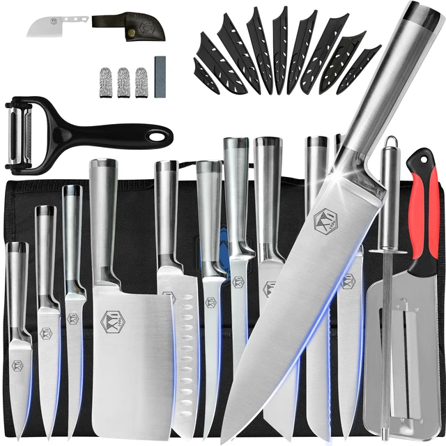 Professional Chef Knife Set with Roll Bag