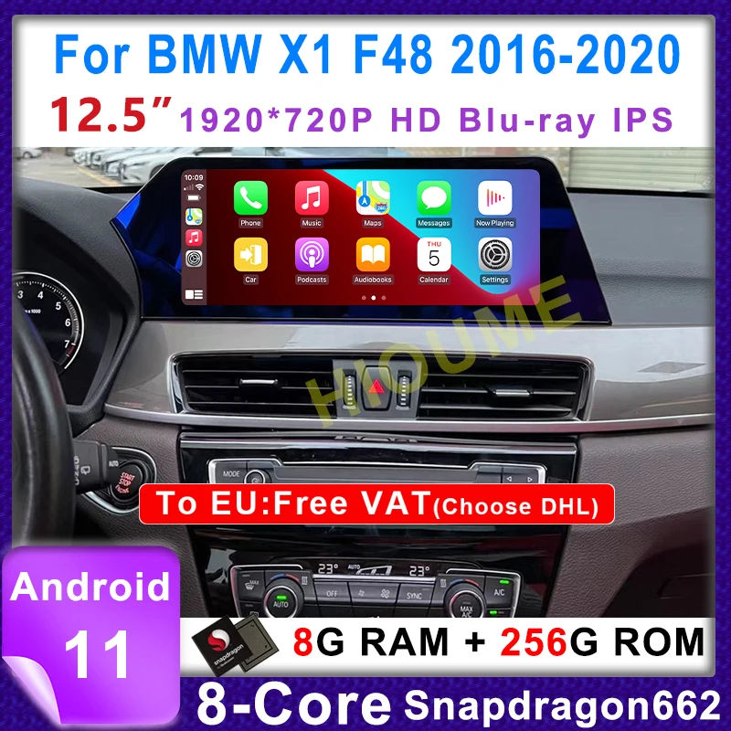 

12.5" Android 12 Snapdragon & MTK Car Radio Stereo Video Multimedia Player Autoradio GPS Screen for BMW X1 F48 2016-2020 NBT EVO