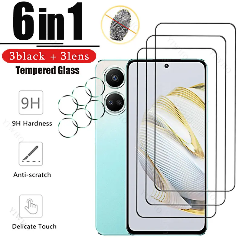 Per Huawei Nova 10 9 8 Se Youth 5G Full Cover Vetro Temperato Nero Hd Per Huawei Nova 10Z 8I Proteggi Schermo Clear Cmaera Lens