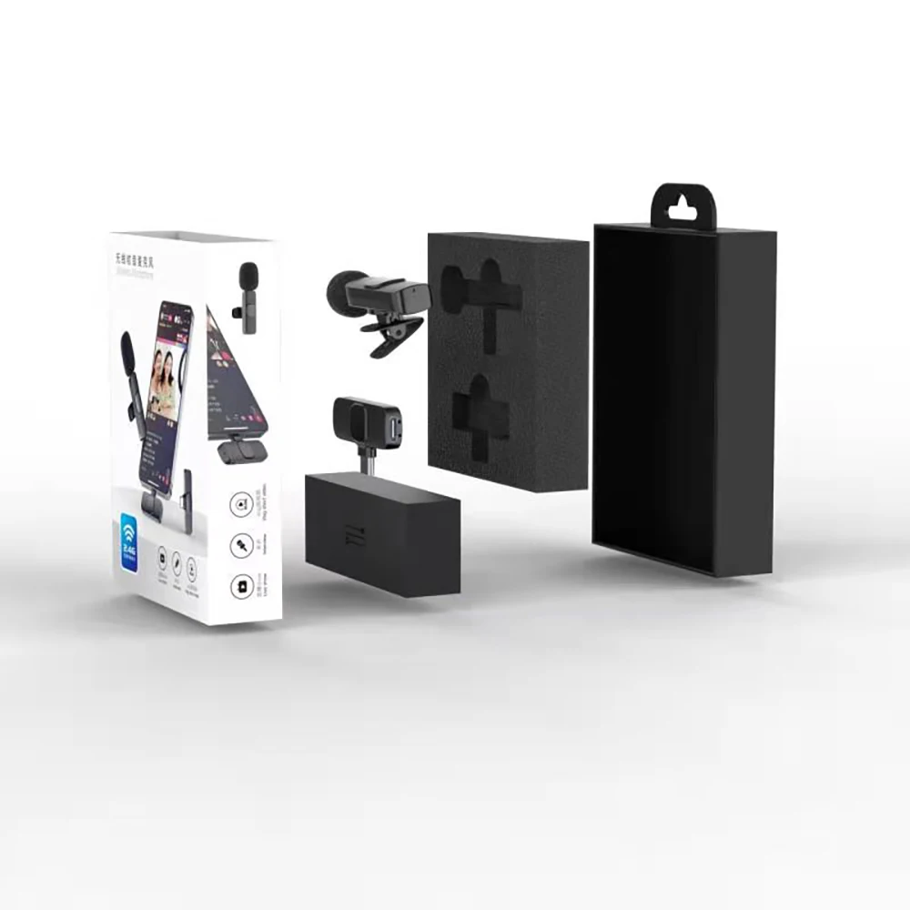 Wireless Lavalier Lapel Camera Microphone Professional Collar Mini Microphone for Phone Gaming Live Broadcast for iPhone Android