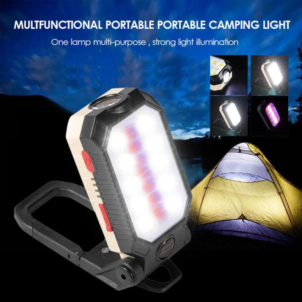 LED COB Work Light Portable Rechargeable Flashlight Magnetic Waterproof Camping Lantern Magnet Design with Power Display led flashlight camping lamp led work light camping lights work light
